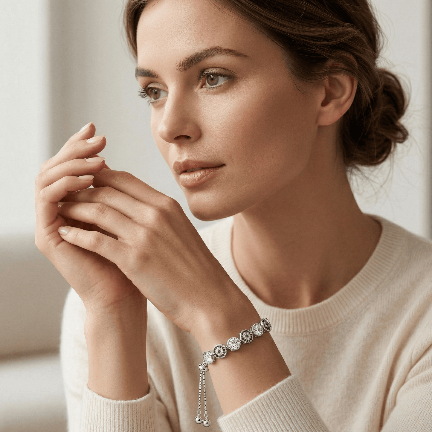 Evil Eye Crystal Adjustable Bracelet