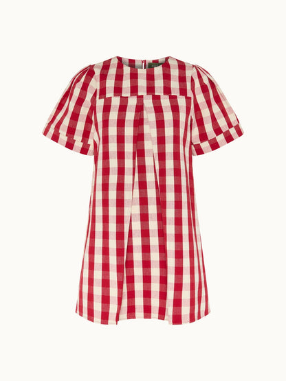 🔥 BUT 2 GET 10% OFF 🔥 Gingham Pleated Mini Dress