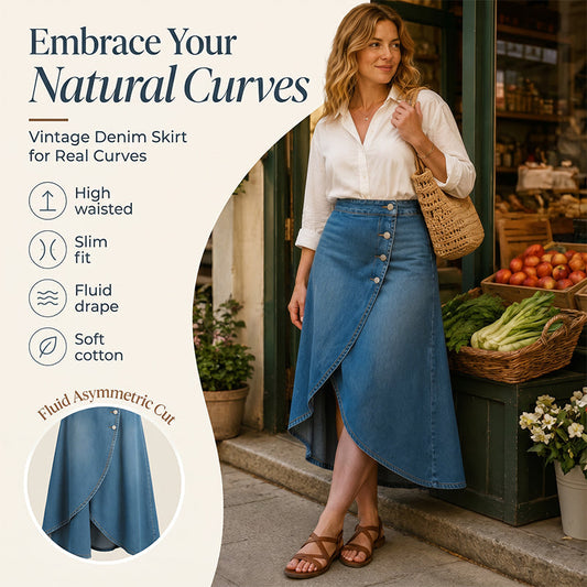 🔥 BUT 2 GET 10% OFF 🔥 Women's High-Waist Irregular Denim Skirt– Effortless Vintage Style