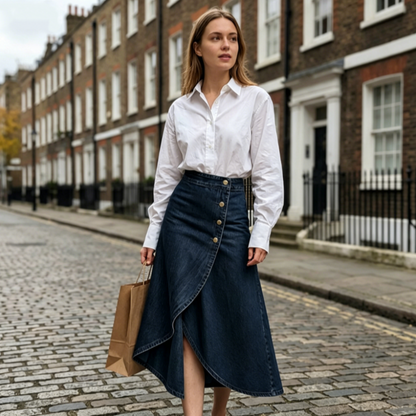 🔥 BUT 2 GET 10% OFF 🔥 Women's High-Waist Irregular Denim Skirt– Effortless Vintage Style